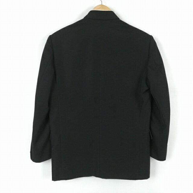 学生服 学ラン 165A 男子 上着 丸洗い可 ウール混 ラウンドカラー カシドス 黒 中古 ランクB a3 JJ6845