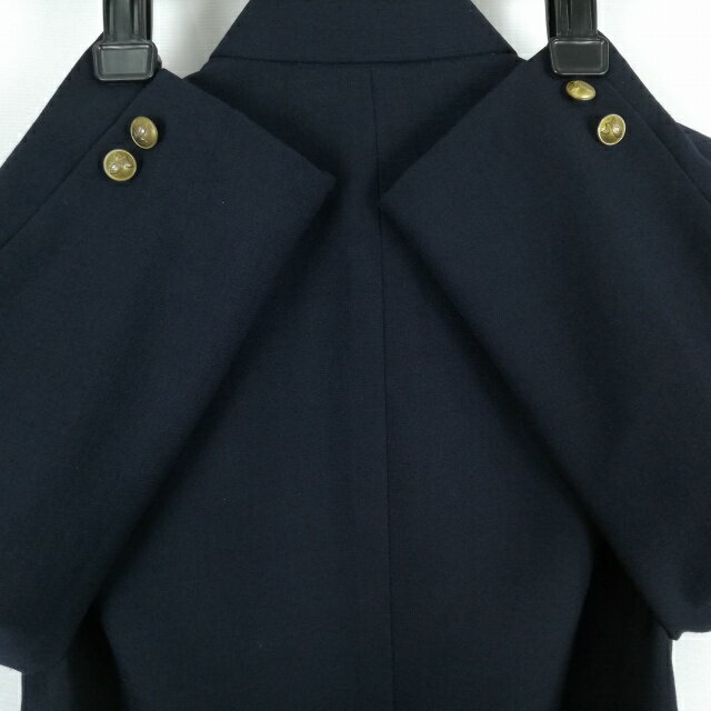 学生服 学ラン 170A 男子 富士ヨット 上着 ウール混 神奈川小田原高校 学校指定制服 ラウンドカラー 紺 中古 ランクB a3 JJ6869