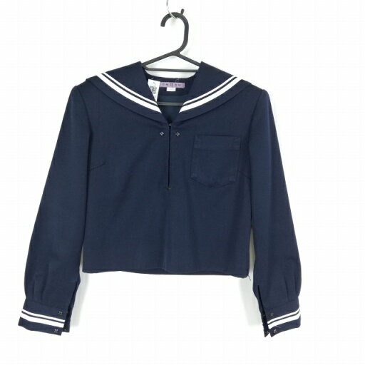 セーラー服 上着 冬物 白2本線 女子 学生服 中学 高校 紺 制服 中古 ランクC EY6660 セーラー服 上着 冬物 白2本線 女子 学生服 中学 高校 紺 制服 中古 ランクC EY6660