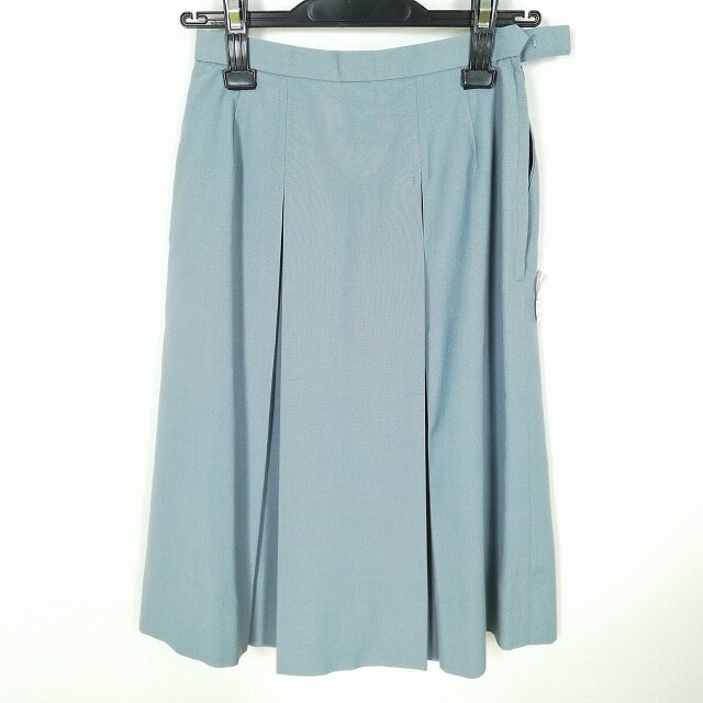 スクールスカート 夏物 w60-丈62 グレー 中学 高校 プリーツ 学生服 制服 女子 中古 HK7764