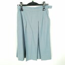 スクールスカート 夏物 w66-丈59 グレー 中学 高校 プリーツ 学生服 制服 女子 中古 HK7768
