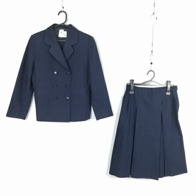 ブレザー スカート 上下2点セット 160A カンコー 冬物 女子 学生服 中学 高校 紺 制服 中古 ランクC EY6763