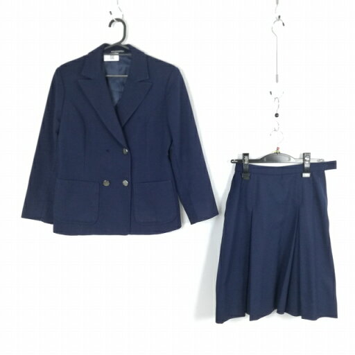 ブレザー スカート 上下2点セット 冬物 女子 学生服 中学 高校 紺 制服 中古 ランクC EY6765 ブレザー スカート 上下2点セット 冬物 女子 学生服 中学 高校 紺 制服 中古 ランクC EY6765