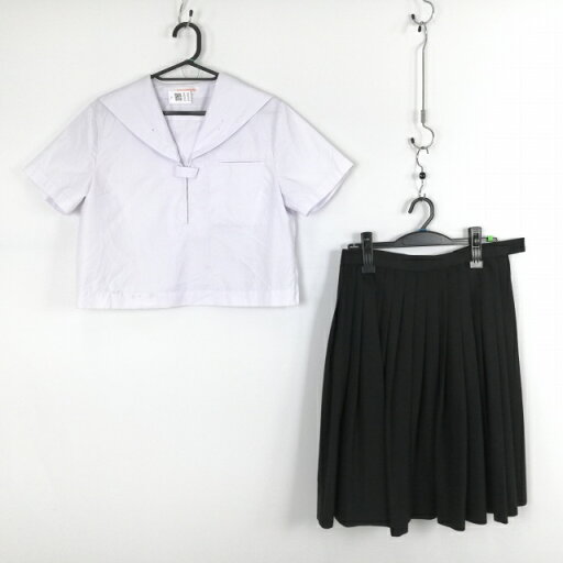 セーラー服 スカート 上下2点セット 165A 大きいサイズ トンボ 夏物 女子 学生服 中学 高校 白 制服 中古 ランクC EY6784 セーラー服 スカート 上下2点セット 165A 大きいサイズ トンボ 夏物 女子 学生服 中学 高校 白 制服 中古 ランクC EY6784