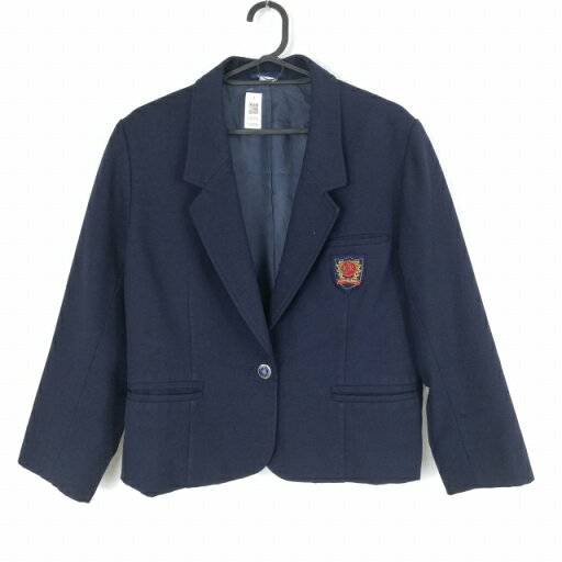 ブレザー 上着 大きいサイズ 冬物 女子 学生服 中学 高校 紺 制服 中古 ランクC EY6792 ブレザー 上着 大きいサイズ 冬物 女子 学生服 中学 高校 紺 制服 中古 ランクC EY6792