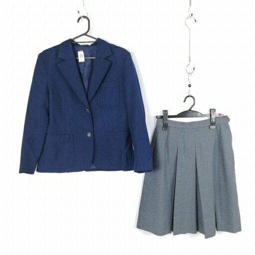 ブレザー スカート 上下2点セット 冬物 女子 学生服 中学 高校 紺 制服 中古 ランクC EY6935 ブレザー スカート 上下2点セット 冬物 女子 学生服 中学 高校 紺 制服 中古 ランクC EY6935