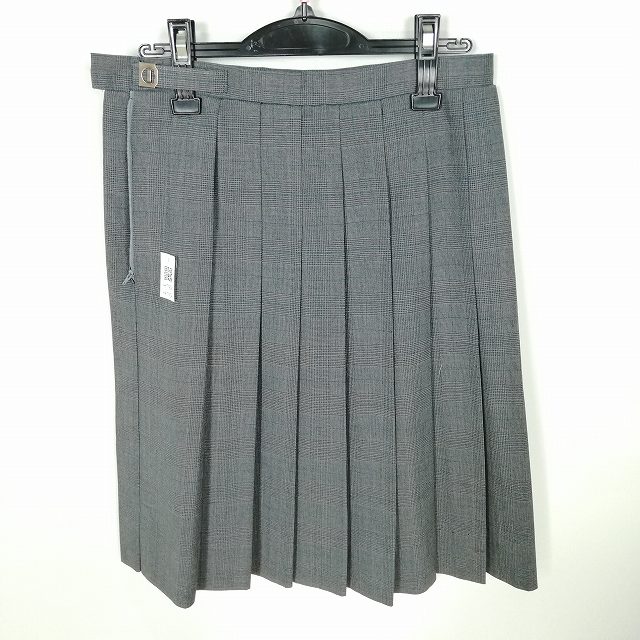 スクールスカート 大きいサイズ 夏物 w72-丈61 チェック 東京共栄学園中学高校 プリーツ 学生服 制服 女子 中古 HK7904