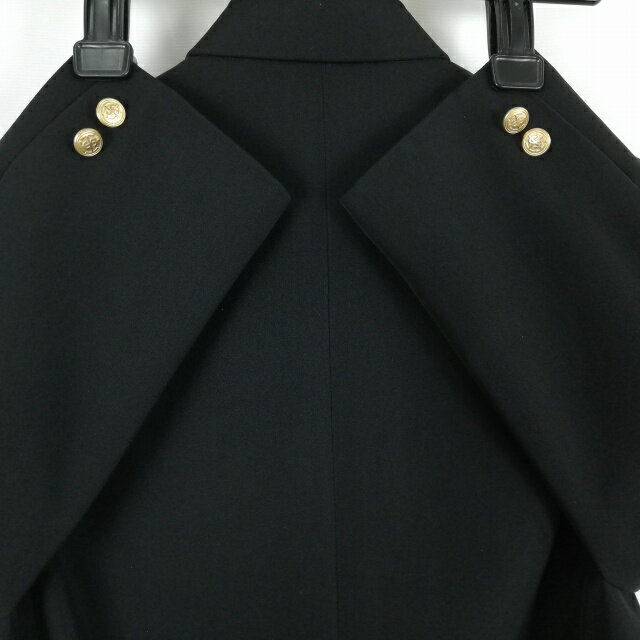 学生服 学ラン 160A 男子 上着 丸洗い可 ウール混 標準型学生服 ラウンドカラー カシドス 黒 中古 ランクC a3 JJ6820