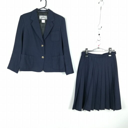 ブレザー ベスト スカート 上下3点セット 冬物 女子 学生服 兵庫姫路飾西高校 紺 制服 中古 ランクC NA2220 ブレザー ベスト スカート 上下3点セット 冬物 女子 学生服 兵庫姫路飾西高校 紺 制服 中古 ランクC NA2220