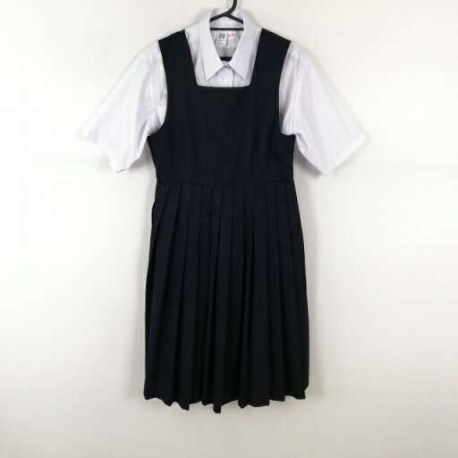 ジャンパースカート バスト94 ウエスト76 冬物 女子 学生服 中学 高校 紺 制服 中古 ランクC EY6873 ジャンパースカート バスト94 ウエスト76 冬物 女子 学生服 中学 高校 紺 制服 中古 ランクC EY6873