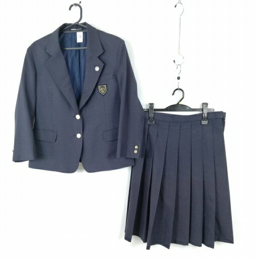 ブレザー スカート 上下2点セット 指定 冬物 女子 学生服 東京日野第一中学 紺 制服 中古 ランクC EY7156 ブレザー スカート 上下2点セット 指定 冬物 女子 学生服 東京日野第一中学 紺 制服 中古 ランクC EY7156