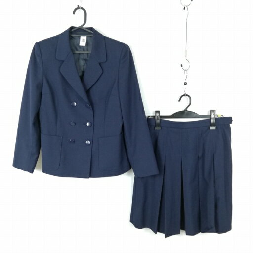 ブレザー スカート 上下2点セット 160A 冬物 女子 学生服 中学 高校 紺 制服 中古 ランクC EY7160 ブレザー スカート 上下2点セット 160A 冬物 女子 学生服 中学 高校 紺 制服 中古 ランクC EY7160