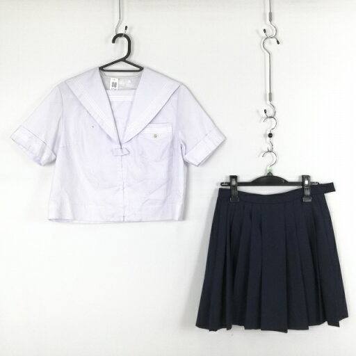 セーラー服 ミニスカート 上下2点セット 夏物 白3本線 女子 学生服 中学 高校 白 制服 中古 ランクC EY7169 セーラー服 ミニスカート 上下2点セット 夏物 白3本線 女子 学生服 中学 高校 白 制服 中古 ランクC EY7169