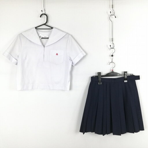 セーラー服 ミニスカート 上下2点セット 夏物 白3本線 女子 学生服 兵庫姫路東高校 白 制服 中古 ランクC EY7171 セーラー服 ミニスカート 上下2点セット 夏物 白3本線 女子 学生服 兵庫姫路東高校 白 制服 中古 ランクC EY7171