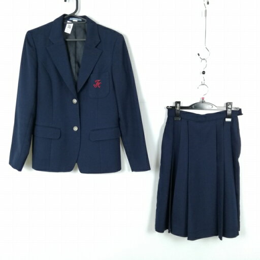 ブレザー スカート 上下2点セット 冬物 女子 学生服 兵庫宝塚北高校 紺 制服 中古 ランクC EY9126 ブレザー スカート 上下2点セット 冬物 女子 学生服 兵庫宝塚北高校 紺 制服 中古 ランクC EY9126