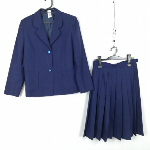 ブレザー スカート 上下2点セット 170A トンボ 冬物 女子 学生服 中学 高校 花紺 制服 中古 ランクC NA2323 ブレザー スカート 上下2点セット 170A トンボ 冬物 女子 学生服 中学 高校 花紺 制服 中古 ランクC NA2323