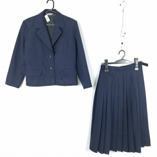 ブレザー スカート 上下2点セット 指定 冬物 女子 学生服 中学 高校 紺 制服 中古 ランクC NA2953 ブレザー スカート 上下2点セット 指定 冬物 女子 学生服 中学 高校 紺 制服 中古 ランクC NA2953