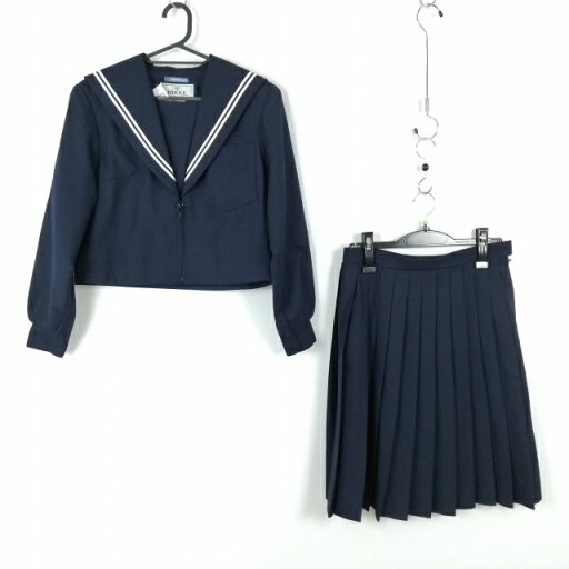 セーラー服 スカート 上下2点セット 155A 冬物 白2本線 女子 学生服 中学 高校 紺 制服 中古 ランクB NA3425 セーラー服 スカート 上下2点セット 155A 冬物 白2本線 女子 学生服 中学 高校 紺 制服 中古 ランクB NA3425