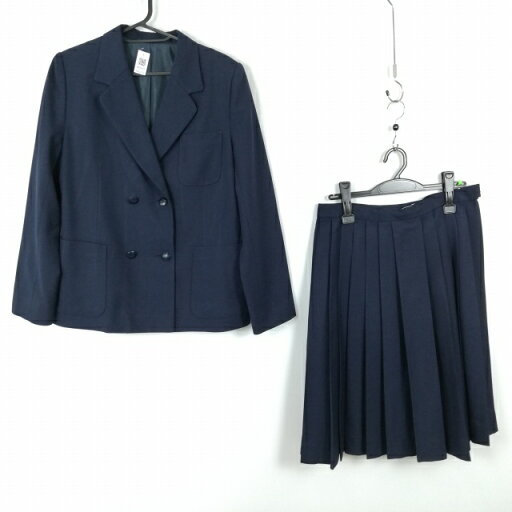 ブレザー スカート 上下2点セット 冬物 女子 学生服 中学 高校 紺 制服 中古 ランクC NA3429 ブレザー スカート 上下2点セット 冬物 女子 学生服 中学 高校 紺 制服 中古 ランクC NA3429