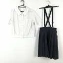 ブラウス スカート 上下2点セット 大きいサイズ 富士ヨット 夏物 女子 学生服 宮崎大学教育附属中学 白 制服 中古 ランクC EY0650