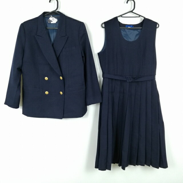 ブレザー ジャンパースカート 上下2点セット 160A 富士ヨット 冬物 女子 学生服 佐賀三日月中学 紺 制..