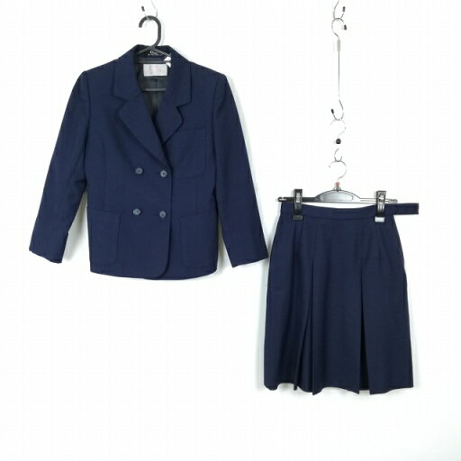 ブレザー スカート 上下2点セット 150A トンボ 冬物 女子 学生服 中学 高校 紺 制服 中古 ランクC EY9280 ブレザー スカート 上下2点セット 150A トンボ 冬物 女子 学生服 中学 高校 紺 制服 中古 ランクC EY9280