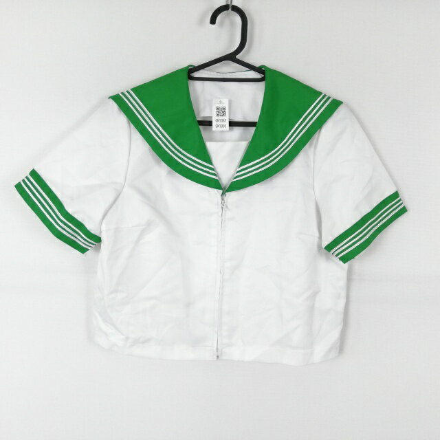コスプレ セーラー服 上着 M 白3本線 女子 学生服 中学 高校 白 制服 中古 GM1085
