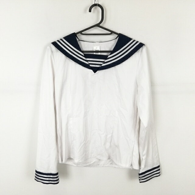 コスプレ セーラー服 上着 L 白3本線 女子 学生服 中学 高校 白 制服 中古 GM1639