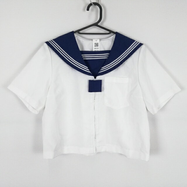 コスプレ セーラー服 上着 2L 白3本線 女子 学生服 中学 高校 白 制服 中古 GM1650