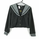 コスプレ セーラー服 上着 M 黒2本線 女子 学生服 中学 高校 黒 制服 中古 GM1943