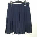スクールスカート 冬物 w63-丈56 紺 中学 高校 プリーツ 学生服 制服 女子 中古 HK4738