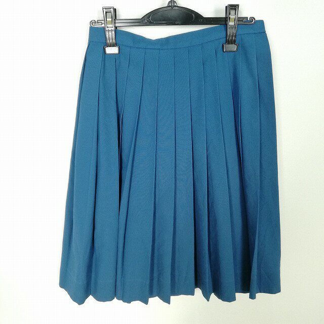 スクールスカート 夏物 w66-丈61 花紺 中学 高校 プリーツ 学生服 制服 女子 中古 HK6253