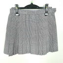 スクールスカート 夏物 w66-丈38 チェック 神奈川伊勢原高校 マイクロミニ プリーツ 学生服 制服 女子 中古 HK8083