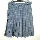 スクールスカート 冬物 w69-丈59 チェック 中学 高校 プリーツ 学生服 制服 女子 中古 HK9848