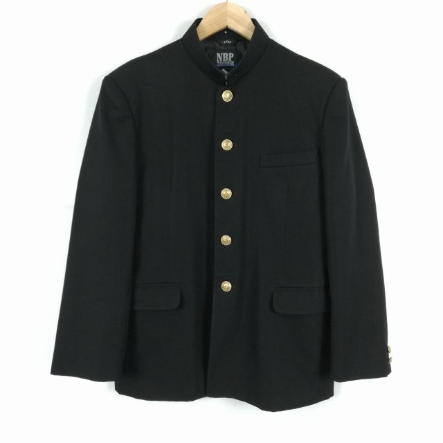 学生服 学ラン 170A 男子 トンボ NBP 上着 ウール混 標準型学生服 詰襟 カシドス 黒 中古 ランクB a3 JJ5630