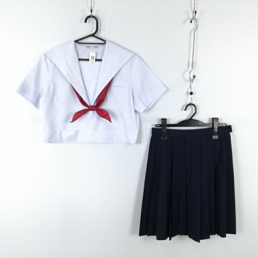 セーラー服 スカート スカーフ 上下3点セット 夏物 白3本線 女子 学生服 中学 高校 白 制服 中古 ランクB NA3830 セーラー服 スカート スカーフ 上下3点セット 夏物 白3本線 女子 学生服 中学 高校 白 制服 中古 ランクB NA3830