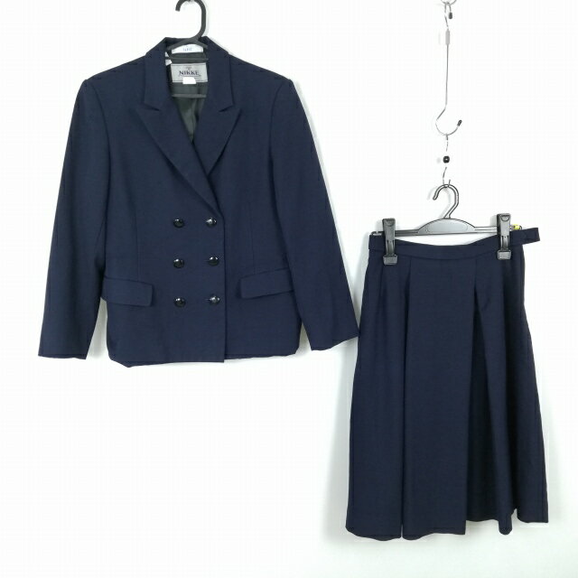 ブレザー スカート 上下2点セット 指定 160A 冬物 女子 学生服 兵庫琴丘高校 紺 制服 中古 ランクC NA9596