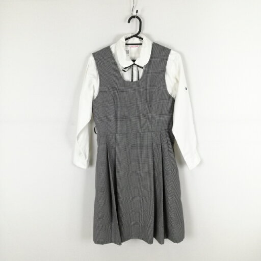 ジャンパースカート 紐タイ バスト88 ウエスト78 冬物 女子 学生服 中学 高校 制服 中古 ランクC EY7197 ジャンパースカート 紐タイ バスト88 ウエスト78 冬物 女子 学生服 中学 高校 制服 中古 ランクC EY7197