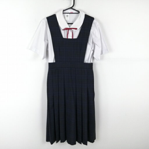 ジャンパースカート 紐タイ 160A ウエスト74 カンコー 夏物 女子 学生服 中学 高校 制服 中古 ランクB EY7234 ジャンパースカート 紐タイ 160A ウエスト74 カンコー 夏物 女子 学生服 中学 高校 制服 中古 ランクB EY7234