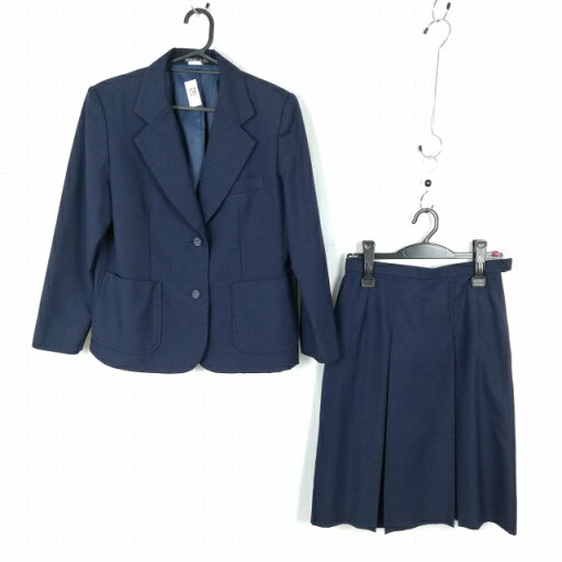 ブレザー スカート 上下2点セット 冬物 女子 学生服 中学 高校 紺 制服 中古 ランクC EY7240 ブレザー スカート 上下2点セット 冬物 女子 学生服 中学 高校 紺 制服 中古 ランクC EY7240