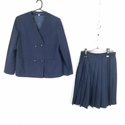 イートン ベスト スカート 上下3点セット 冬物 女子 学生服 佐賀白石中学 紺 制服 中古 ランクC EY7366 イートン ベスト スカート 上下3点セット 冬物 女子 学生服 佐賀白石中学 紺 制服 中古 ランクC EY7366