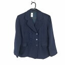 ブレザー 上着 冬物 女子 学生服 中学 高校 紺 制服 中古 ランクC EY8915