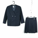 イートン スカート 上下2点セット 冬物 女子 学生服 中学 高校 紺 制服 中古 ランクC EY9127