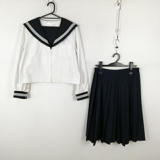 セーラー服 スカート 上下2点セット L 大きいサイズ 中間服 白3本線 女子 学生服 中学 高校 白 制服 中古 ランクC EY7490 セーラー服 スカート 上下2点セット L 大きいサイズ 中間服 白3本線 女子 学生服 中学 高校 白 制服 中古 ランクC EY7490