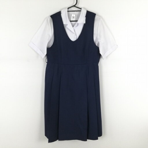 ジャンパースカート バスト94 ウエスト82 冬物 女子 学生服 中学 高校 紺 制服 中古 ランクB EY7512 ジャンパースカート バスト94 ウエスト82 冬物 女子 学生服 中学 高校 紺 制服 中古 ランクB EY7512