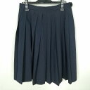 スクールスカート 夏物 w69-丈60 紺 中学 高校 プリーツ 学生服 制服 女子 中古 HK0453