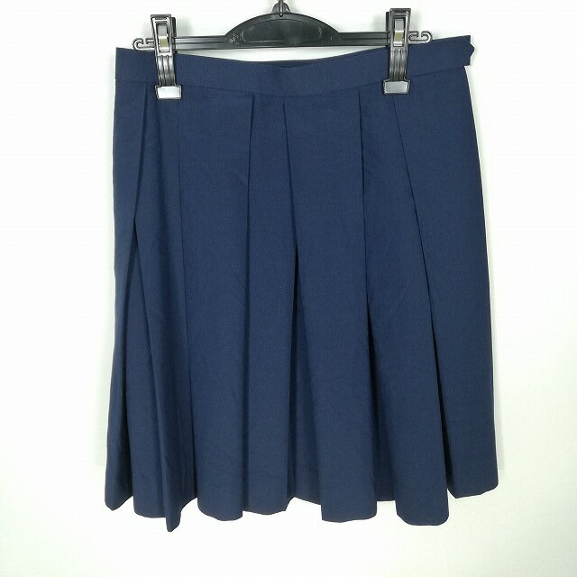 スクールスカート 夏物 w69-丈57 紺 愛知春日井南高校 プリーツ 学生服 制服 女子 中古 HK0512