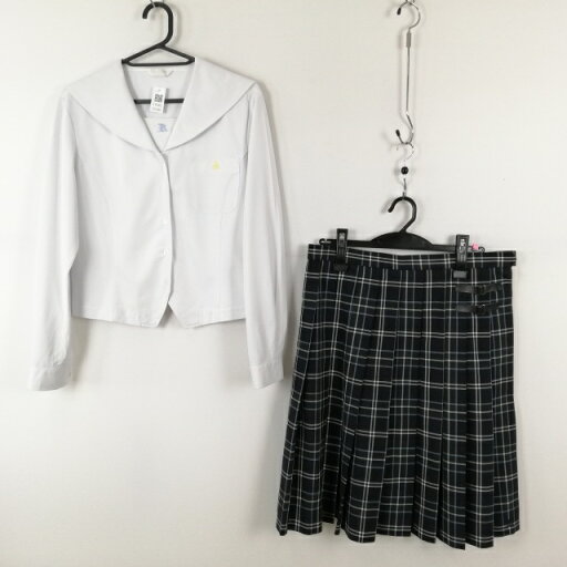セーラー服 チェックスカート 上下2点セット 指定 中間服 女子 学生服 鹿児島高校 白 制服 中古 ランクC EY5305 セーラー服 チェックスカート 上下2点セット 指定 中間服 女子 学生服 鹿児島高校 白 制服 中古 ランクC EY5305