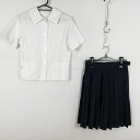 ブラウス スカート 上下2点セット S 夏物 女子 学生服 中学 高校 白 制服 中古 ランクC EY7660