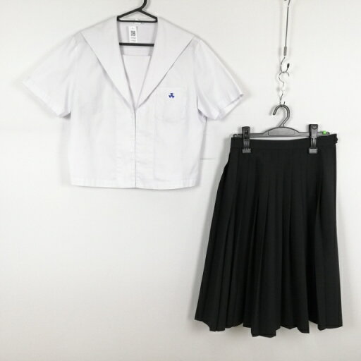 セーラー服 スカート 上下2点セット 170A 大きいサイズ 夏物 女子 学生服 高知小津高校 白 制服 中古 ランクC EY7661 セーラー服 スカート 上下2点セット 170A 大きいサイズ 夏物 女子 学生服 高知小津高校 白 制服 中古 ランクC EY7661